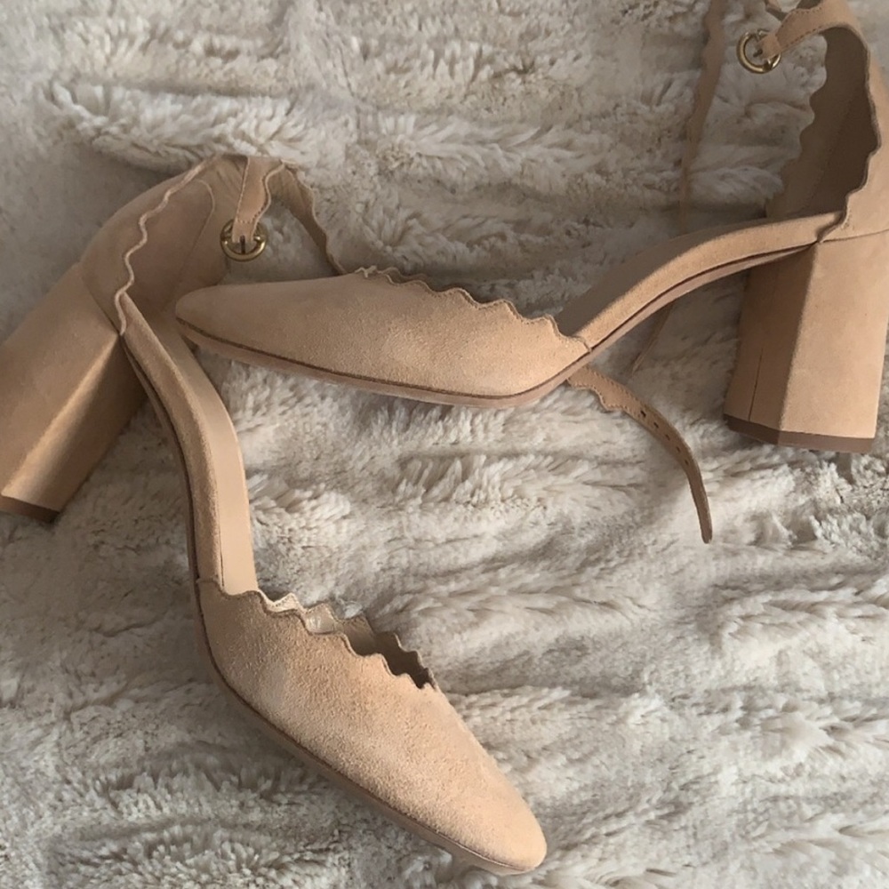 Chloe Lauren Scalloped d'Orsay Pumps
